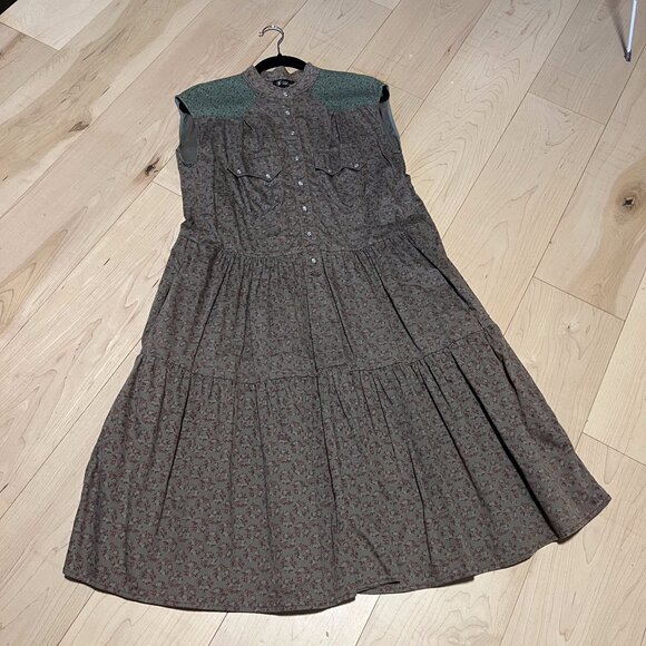 Étoile Isabel Marant Floral Tiered Midi Dress Cotton Size 3 Large - Picture 2 of 12